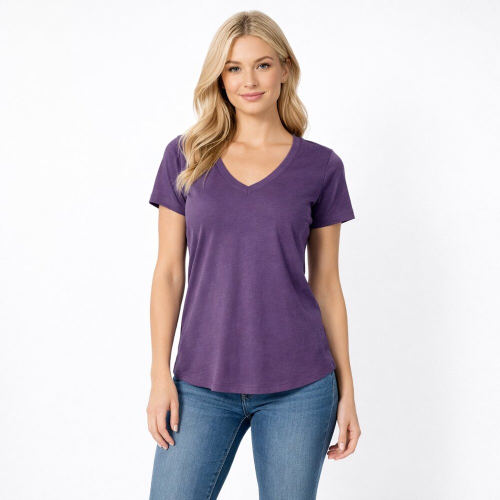 2/$30 NWT Universal Standard V RexTee Short Sleeve V-Neck Purple XS #A1306